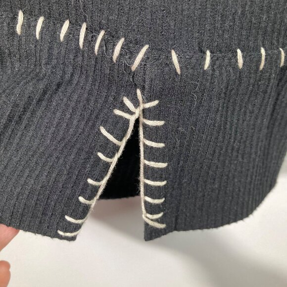 Free People Miranda Mini Dress Body Con M Black Stitch Detail  NWT - Picture 8 of 11